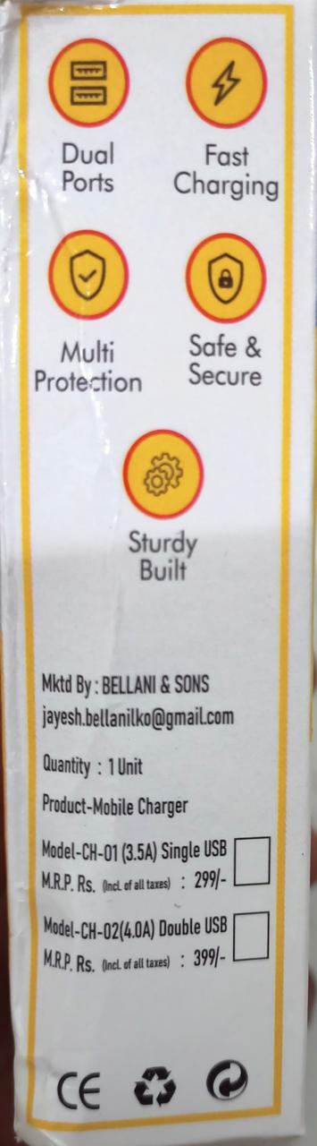 cableBasket Dual Usb Port Charger Mobile Fast Charger 4.0 Amp Charging Adapter Plug For All Smartphones Mobile Wall Charger