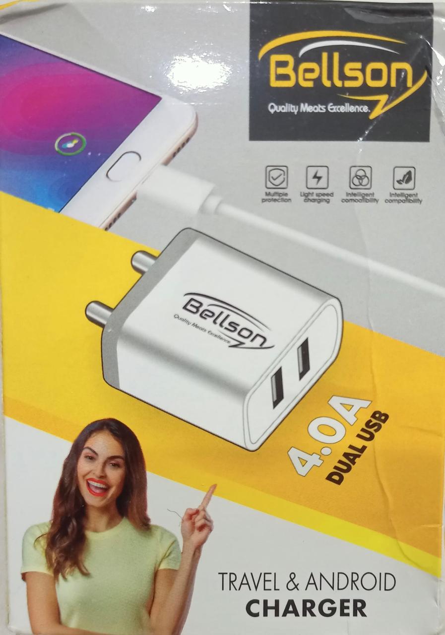 cableBasket Dual Usb Port Charger Mobile Fast Charger 4.0 Amp Charging Adapter Plug For All Smartphones Mobile Wall Charger