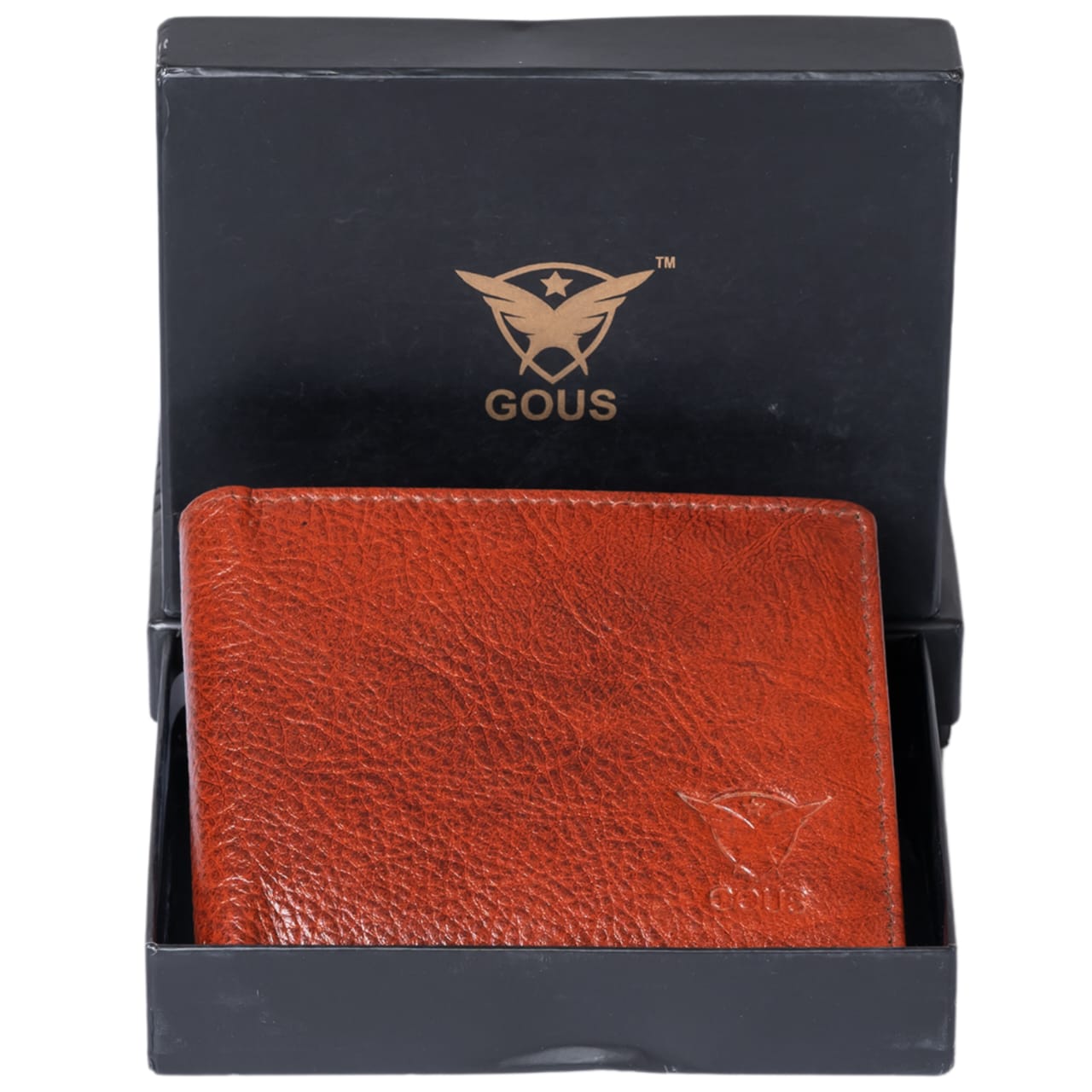 GOUS  Men Casual Brown Genuine Leather RFID Wallet  (6 Card Slots)