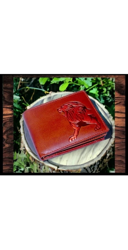 GOUS  Men Casual Brown Genuine Leather RFID Wallet  (8 Card Slots)