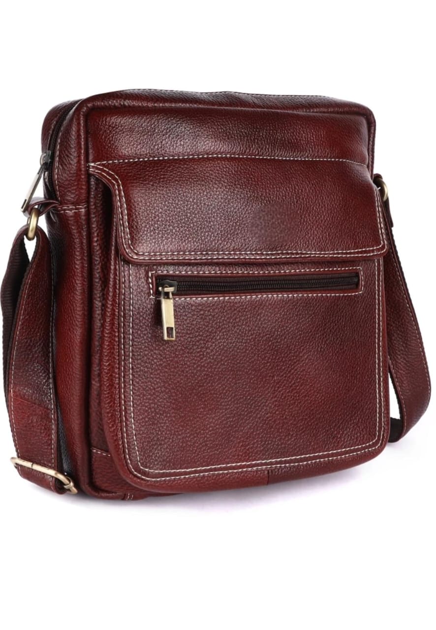 GOUS Men Trendy Red  Genuine Leather Bag