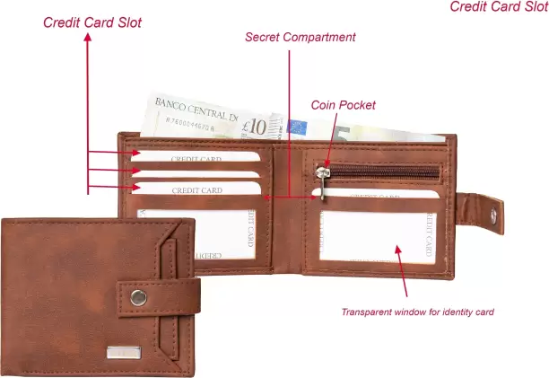 GOUS  Men Casual Brown Artificial Leather RFID Wallet  (8 Card Slots)