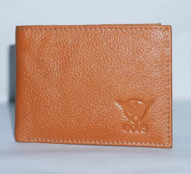 GOUS  Men Casual Tan Genuine Leather Wallet  (6 Card Slots)