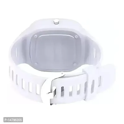Digital Sqaure shape dial LED Sports Watch Kids,boys Girls Womens (White)