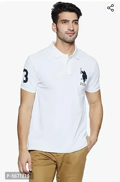White Polycotton Polos For Men