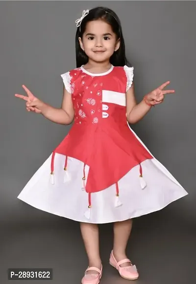 Stylish Multicoloured Cotton Dress For Girls