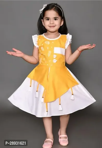 Stylish Multicoloured Cotton Dress For Girls