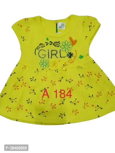Beautiful Yellow Cotton Printed Frocks For Girls