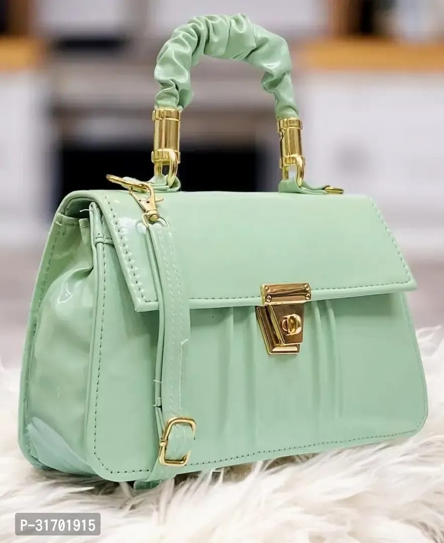 Stylish Pink PU Solid Handbag For Women