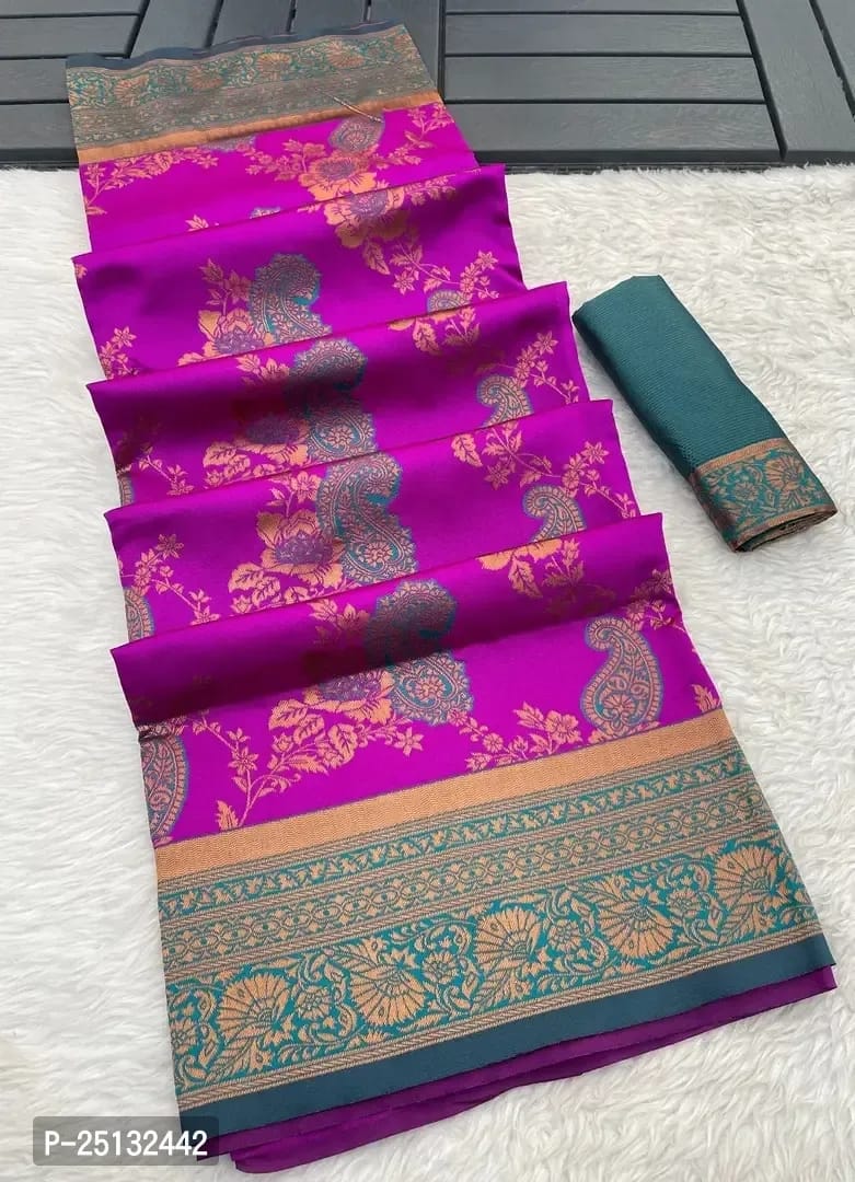 Banarasi Zari Woven Silk Saree Work With Blouse Piece