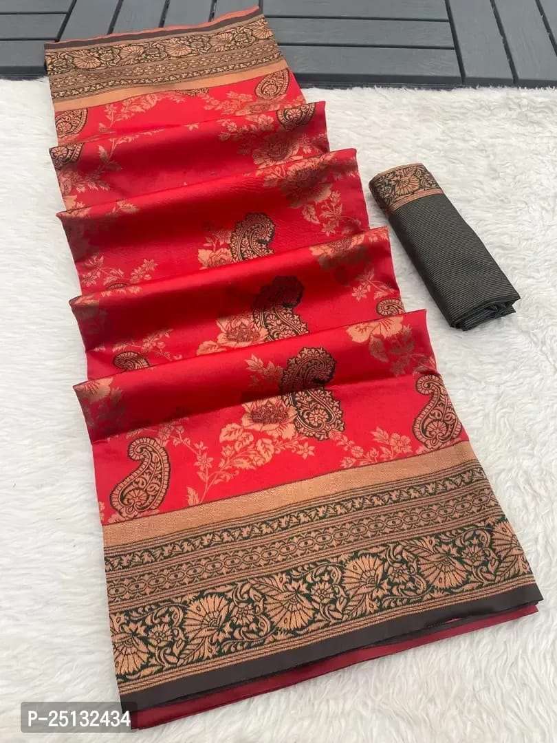 Banarasi Zari Woven Silk Saree Work With Blouse Piece