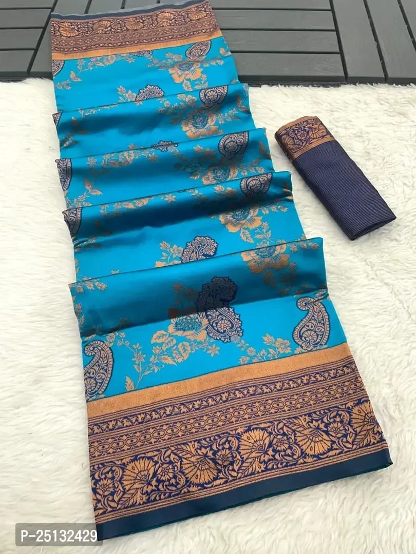 Banarasi Zari Woven Silk Saree Work With Blouse Piece
