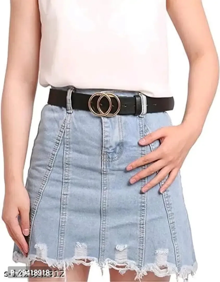 Stylish Fancy Artificial Leather Belt For Women Pack Of 2