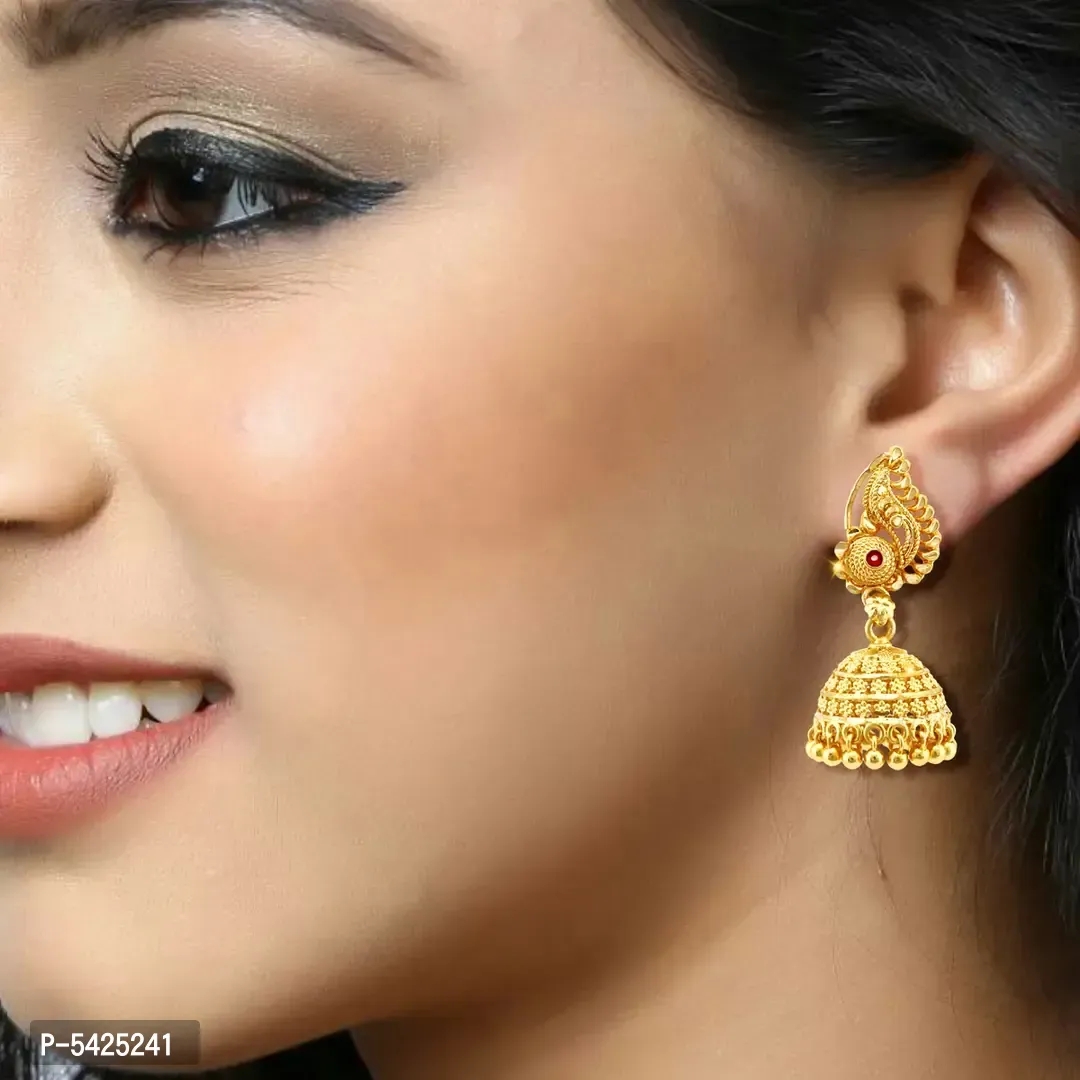 Traditional Jhumki Micron Gold Plated Alloy Jhumki Earring