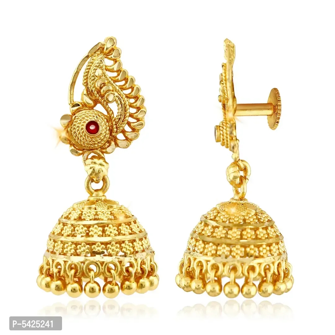 Traditional Jhumki Micron Gold Plated Alloy Jhumki Earring