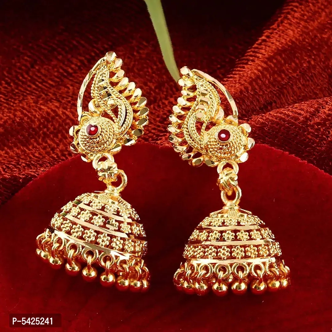 Traditional Jhumki Micron Gold Plated Alloy Jhumki Earring