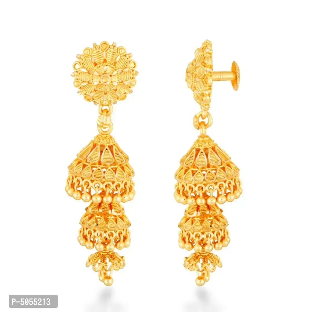 Traditional Jhumki Micron Gold Plated Alloy Jhumki Earring