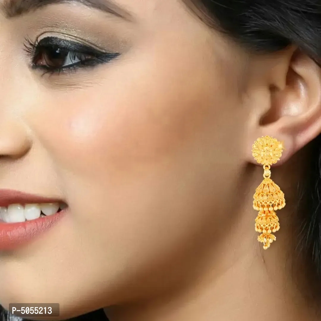Traditional Jhumki Micron Gold Plated Alloy Jhumki Earring