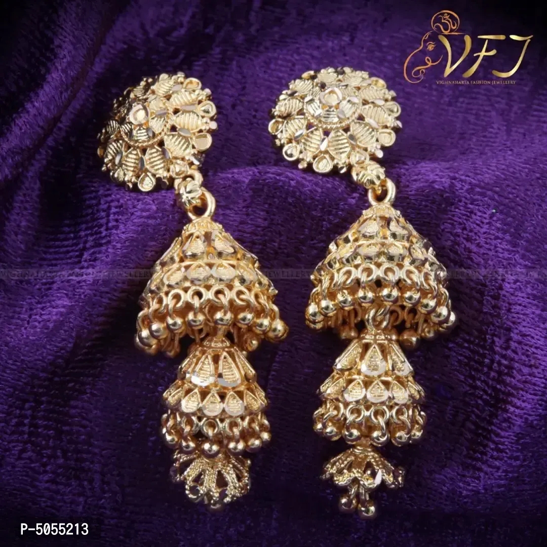 Traditional Jhumki Micron Gold Plated Alloy Jhumki Earring