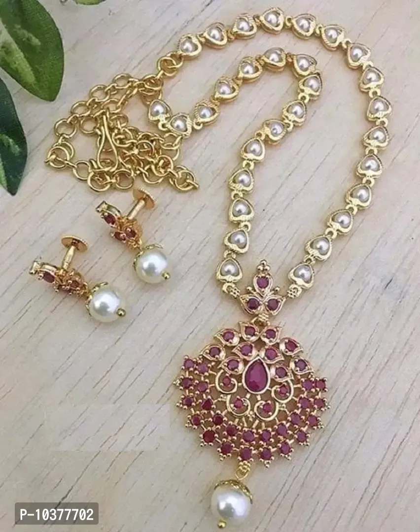 Rajwadi Style Pearl Necklace Set For Women