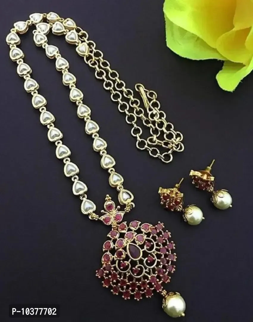 Rajwadi Style Pearl Necklace Set For Women