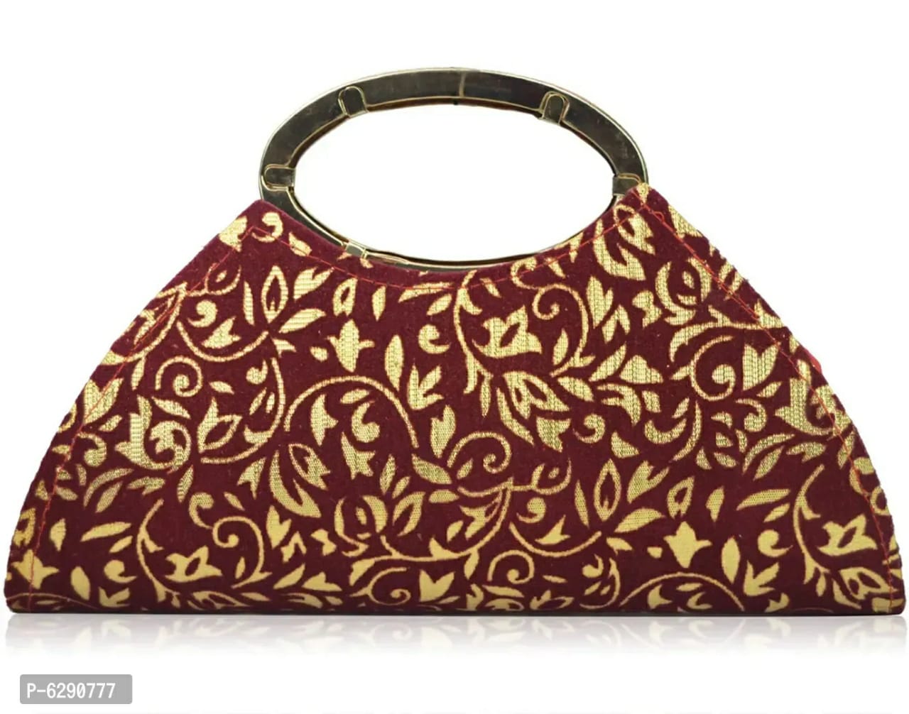 Fabulous Maroon Velvet Self Pattern Clutches For Women And Girls