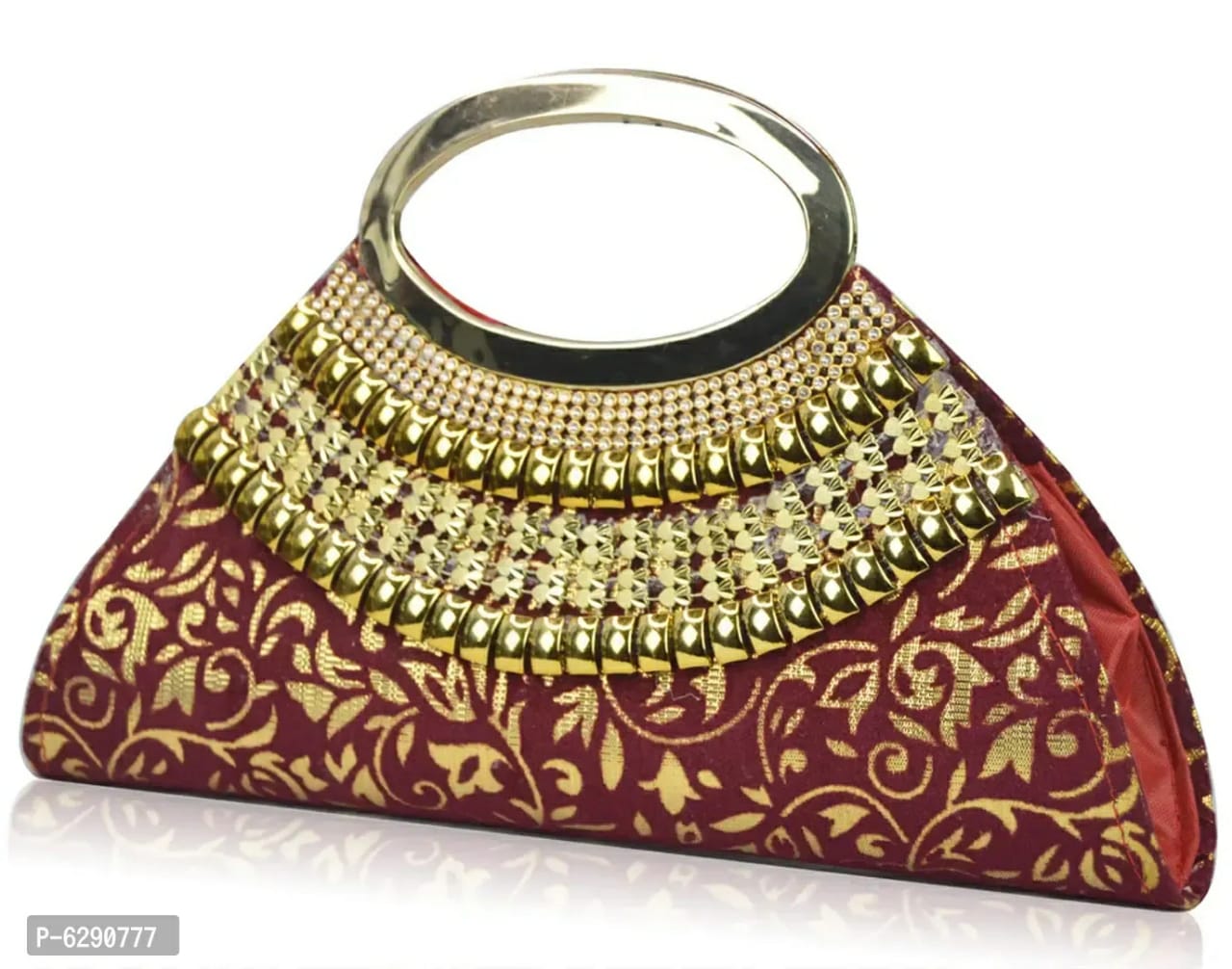 Fabulous Maroon Velvet Self Pattern Clutches For Women And Girls