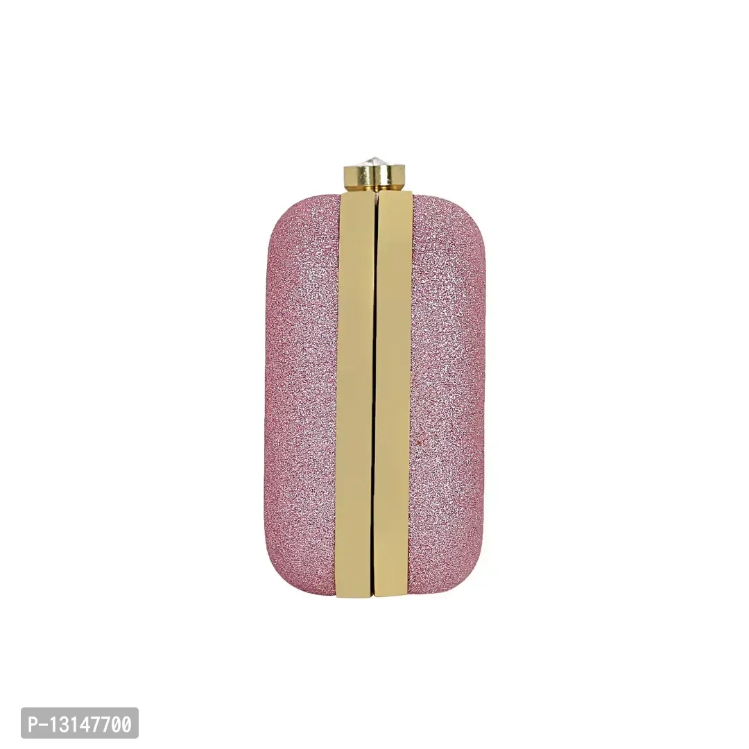 MaFs Handicraft Beautiful Pink Rexin Clutch Bag Party, Wedding
