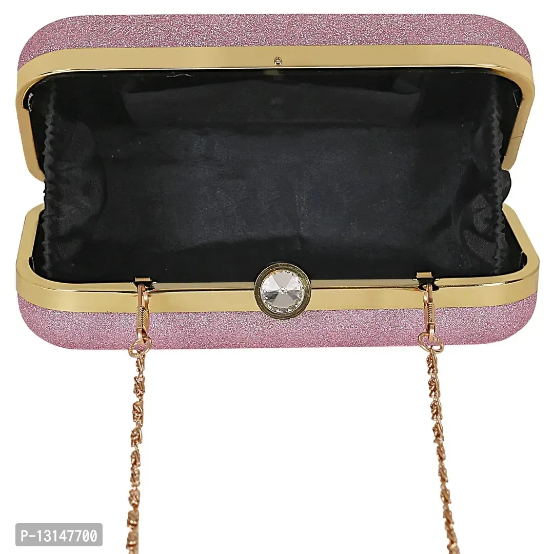 MaFs Handicraft Beautiful Pink Rexin Clutch Bag Party, Wedding