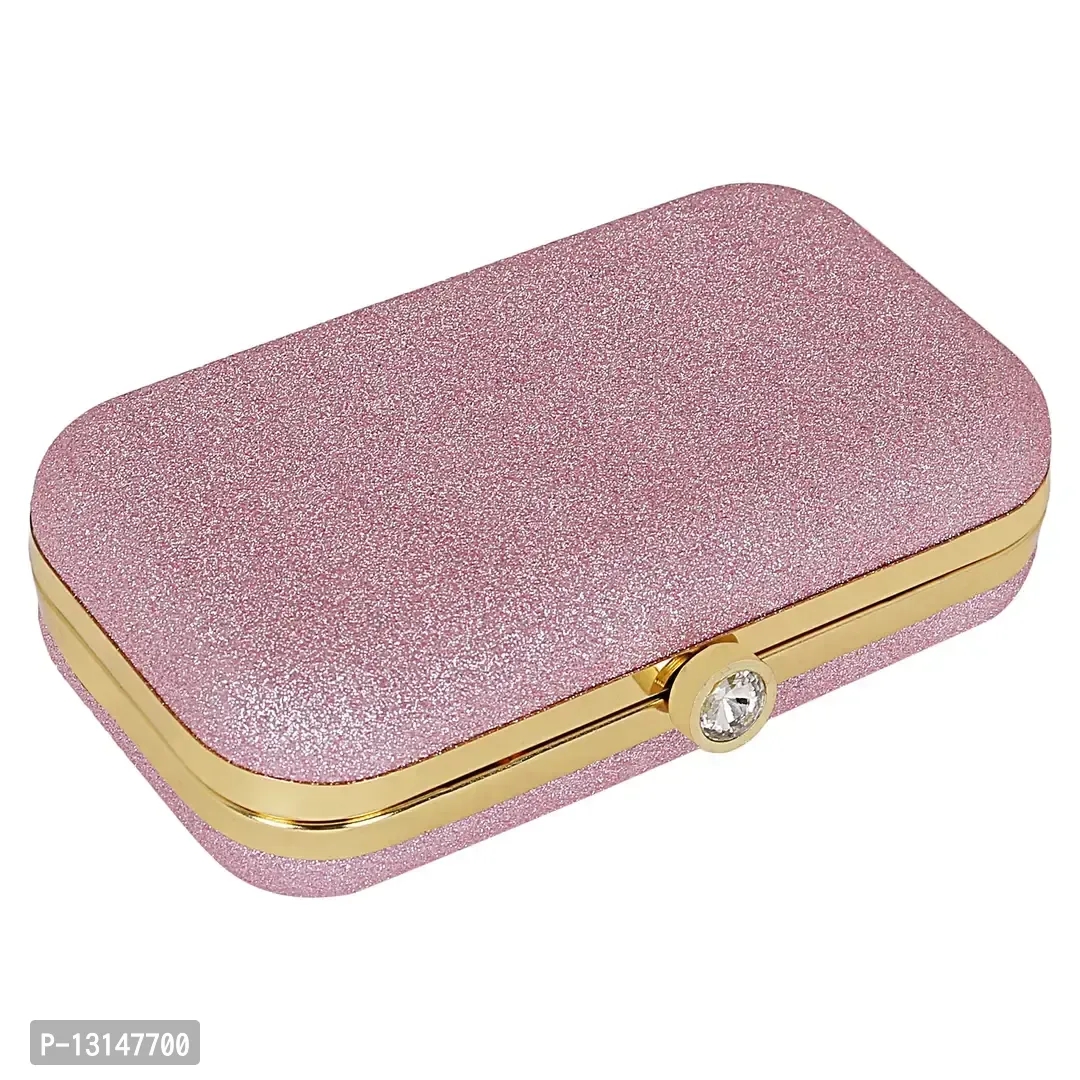 MaFs Handicraft Beautiful Pink Rexin Clutch Bag Party, Wedding