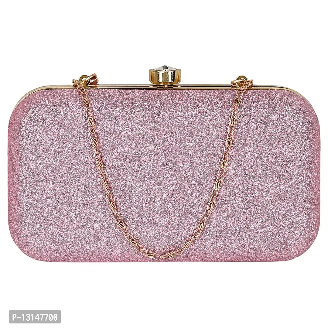MaFs Handicraft Beautiful Pink Rexin Clutch Bag Party, Wedding