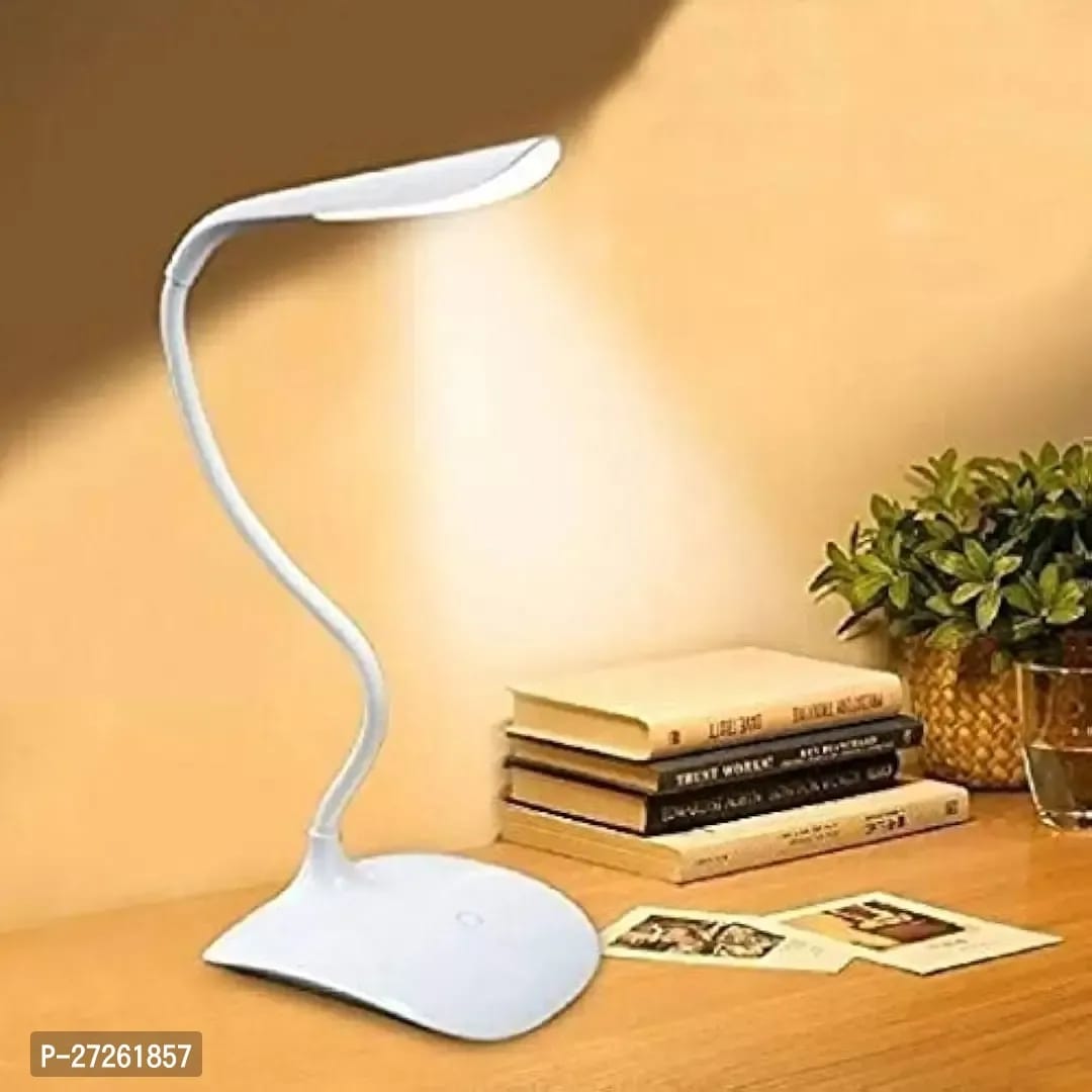 AZANIA Study Lamp LED Desk Lamp Touch Sensor ON/Off Switch USB Rechargeable Table Lamp for Student, Reading, Study Dimmer Flexible Head Led Desk Night Light (White)