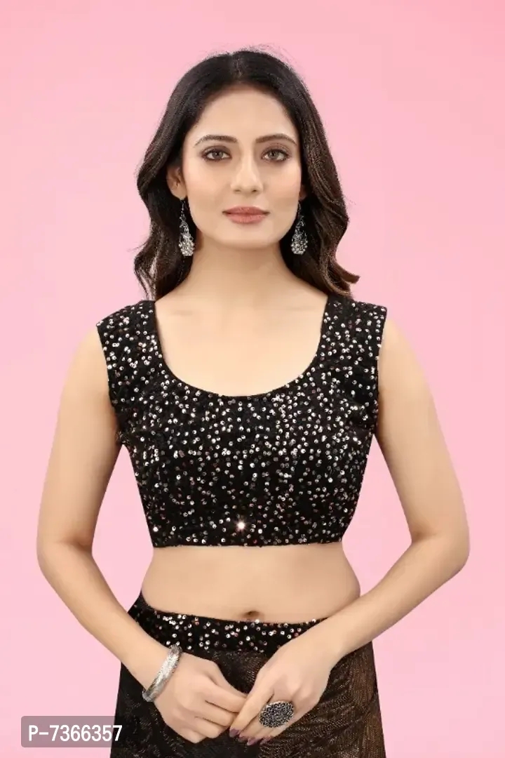 Brown Lycra Party Wear Saree with Blouse piece