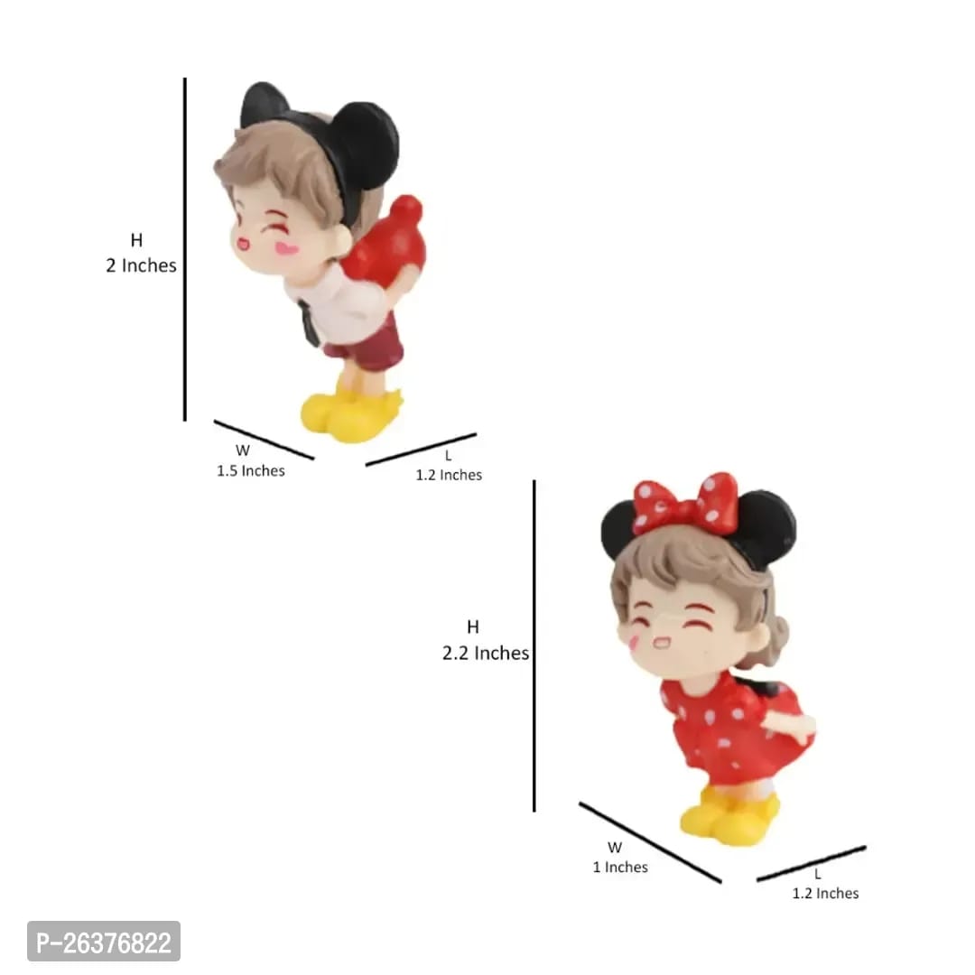 Kissing Couple Miniature Showpiece- Best for Gifting, Home Decor and Car Decor- 2 inch height each