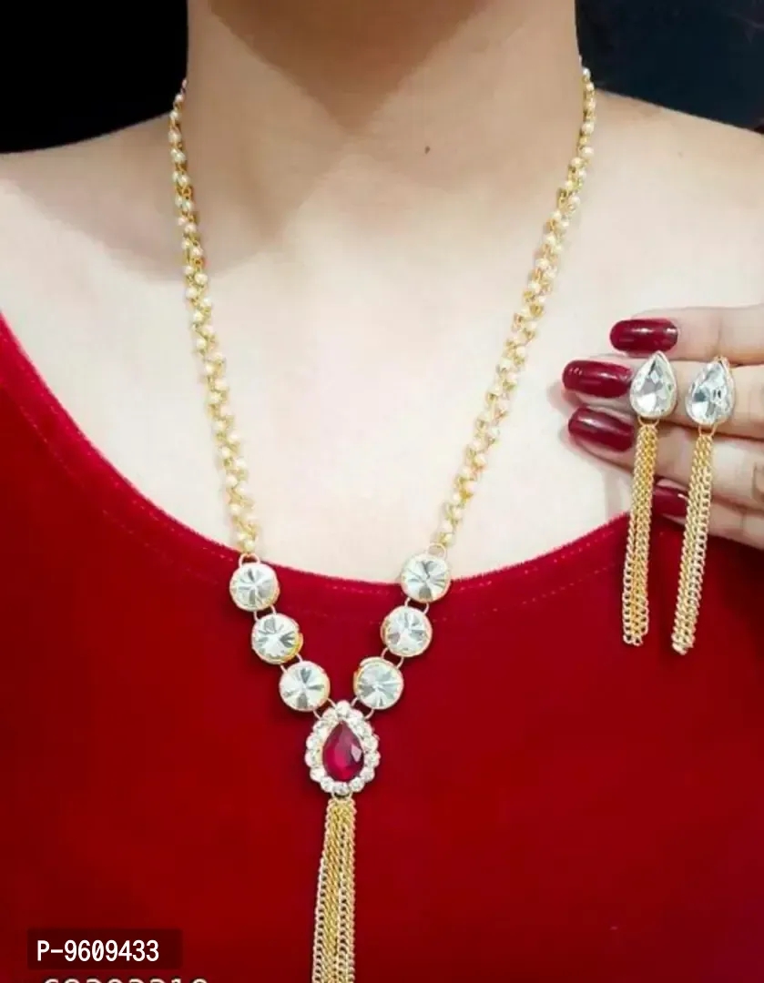 Shimmering Golden Alloy Jewellery Sets For Women