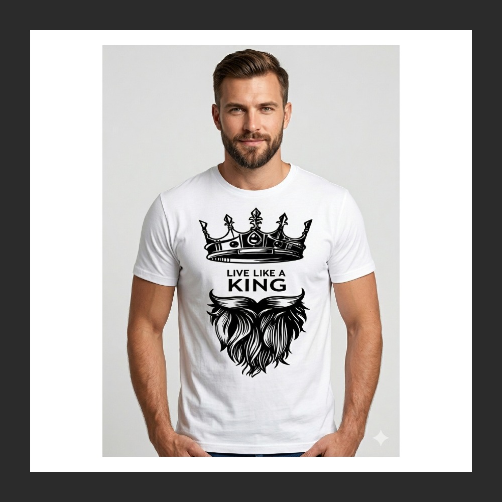 MENS TRENDING KINN PRINTED T-SHIRT WHITE HALF SLEEVE