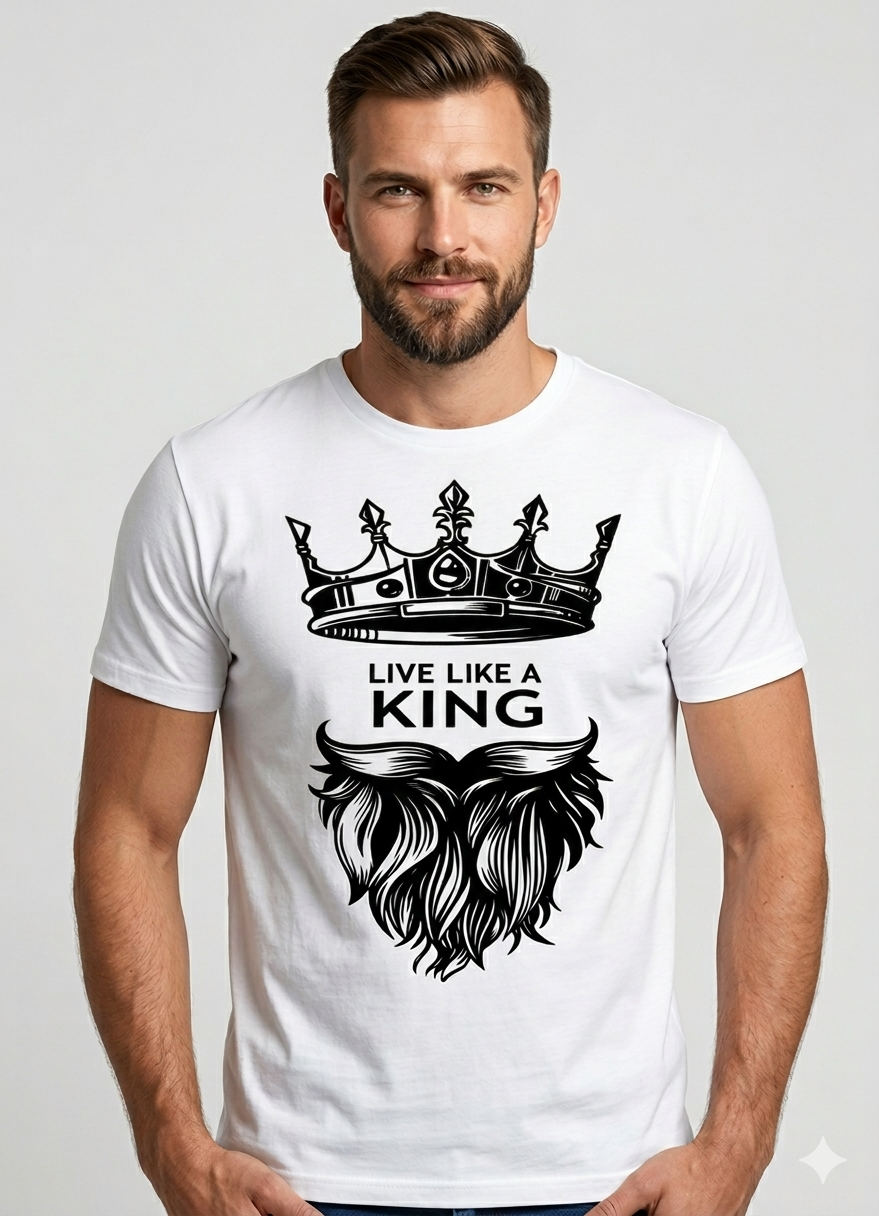 MENS TRENDING KINN PRINTED T-SHIRT WHITE HALF SLEEVE