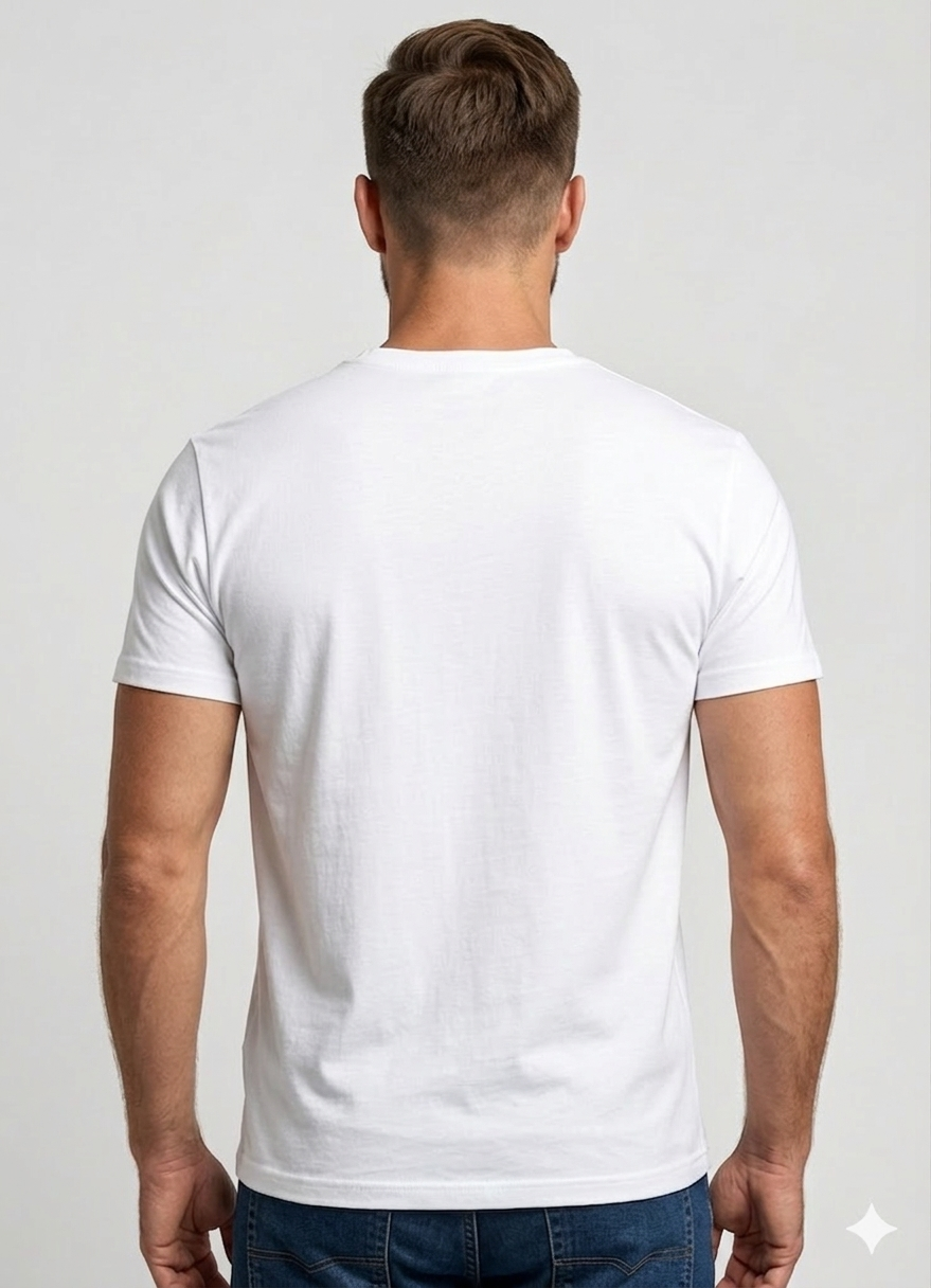 MENS TRENDING KINN PRINTED T-SHIRT WHITE HALF SLEEVE