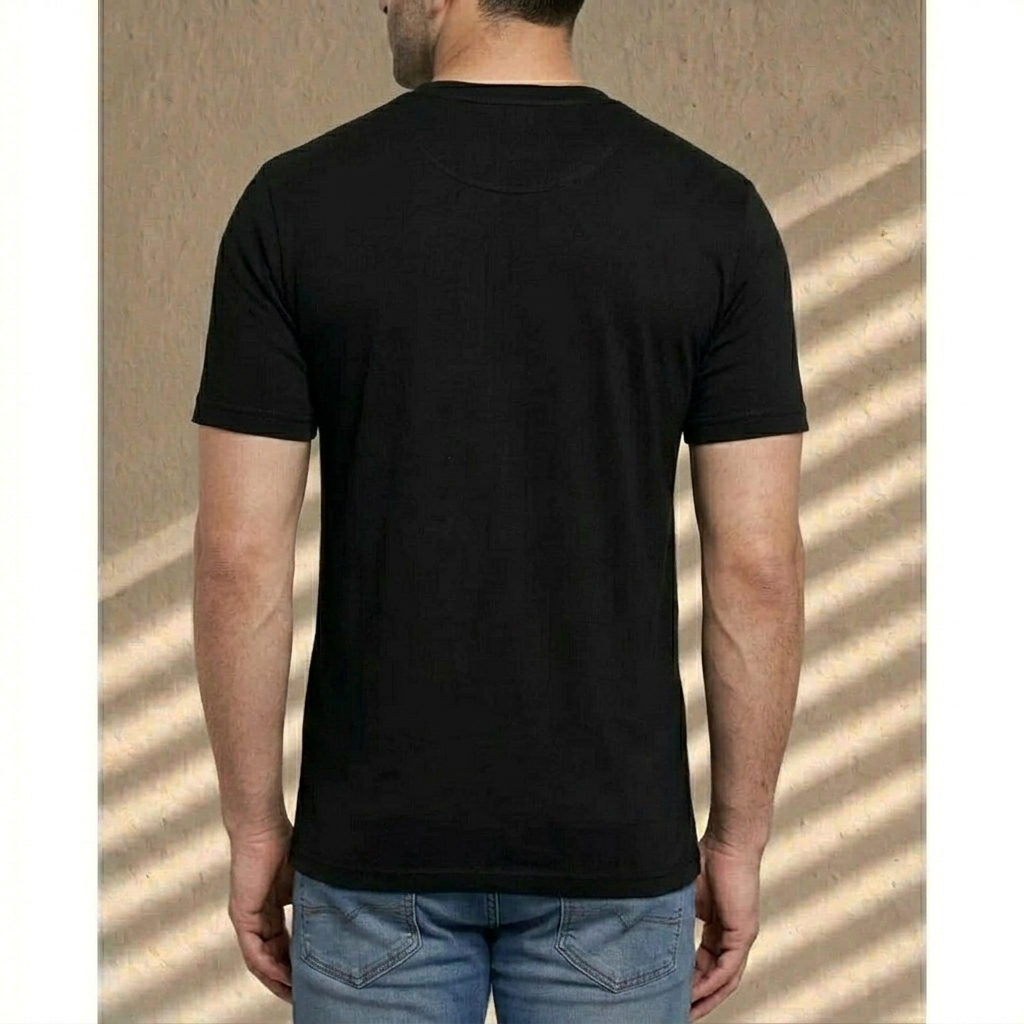MY LIFE LINE P BLACK HALF T-SHIRT FOR MENS
