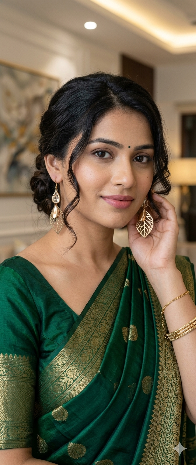 Golden earrings with Cristal