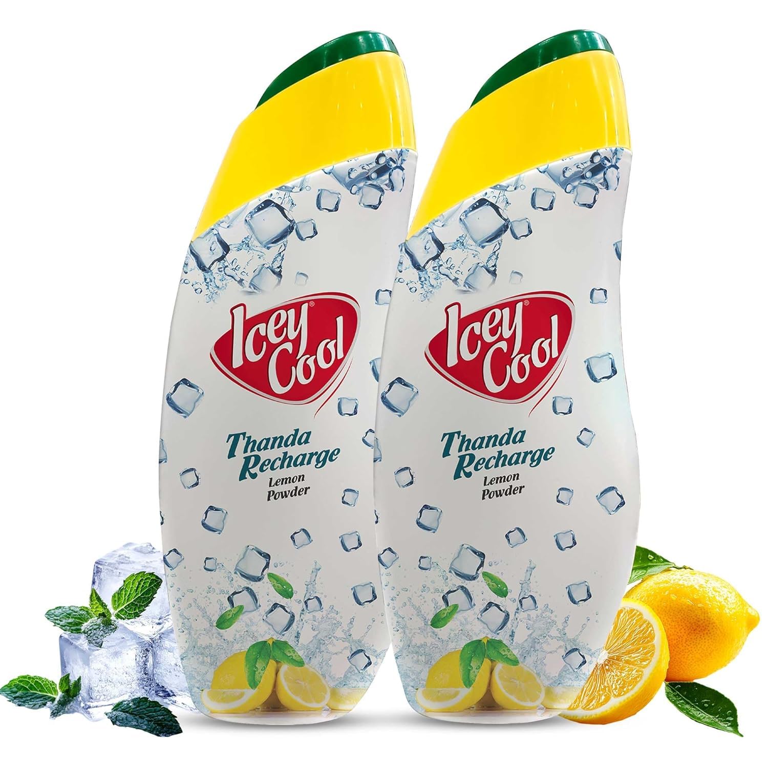Icey Cool Lemon Herbal Prickly Heat And Ice Cool Body Talcum Powder | Advanced Sweat Absorption, Odor Prevention, And Cooling Relief Plus Lemon For Skin Benefits (300G X 2)Icey Cool Lemon Herbal Prickly Heat And Ice Cool Body Talcum Powder | Advanced Sweat Absorption, Odor Pre