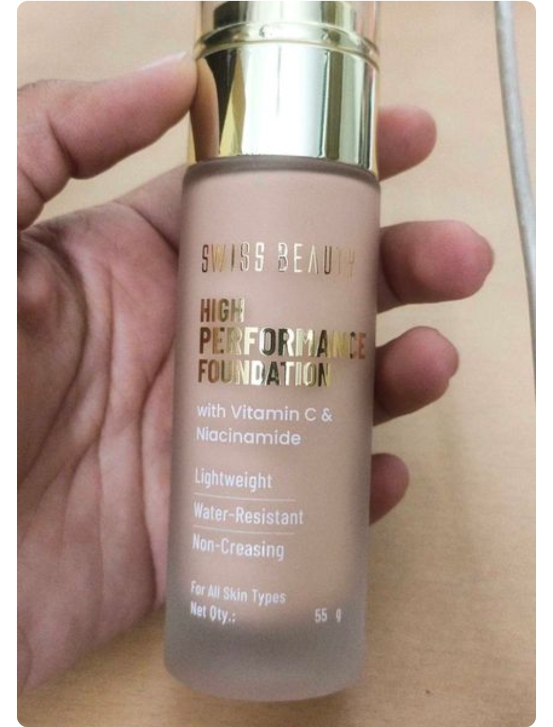 SWISS BEAUTY High Performance Liquid Foundation | Water-Resistant | Dewy | Vit C&Niacinamide Foundation (Classic Ivory, 55 g)