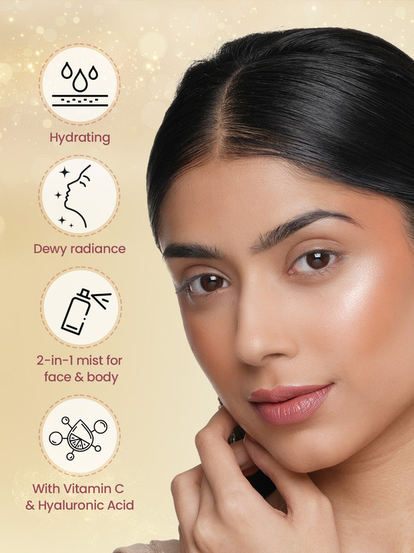 SWISS BEAUTY Glow Up Makeup Fixer Spray | Prep & Set | Dewy Radiance | Vitamin C Primer  - 100 ml (Transparent)