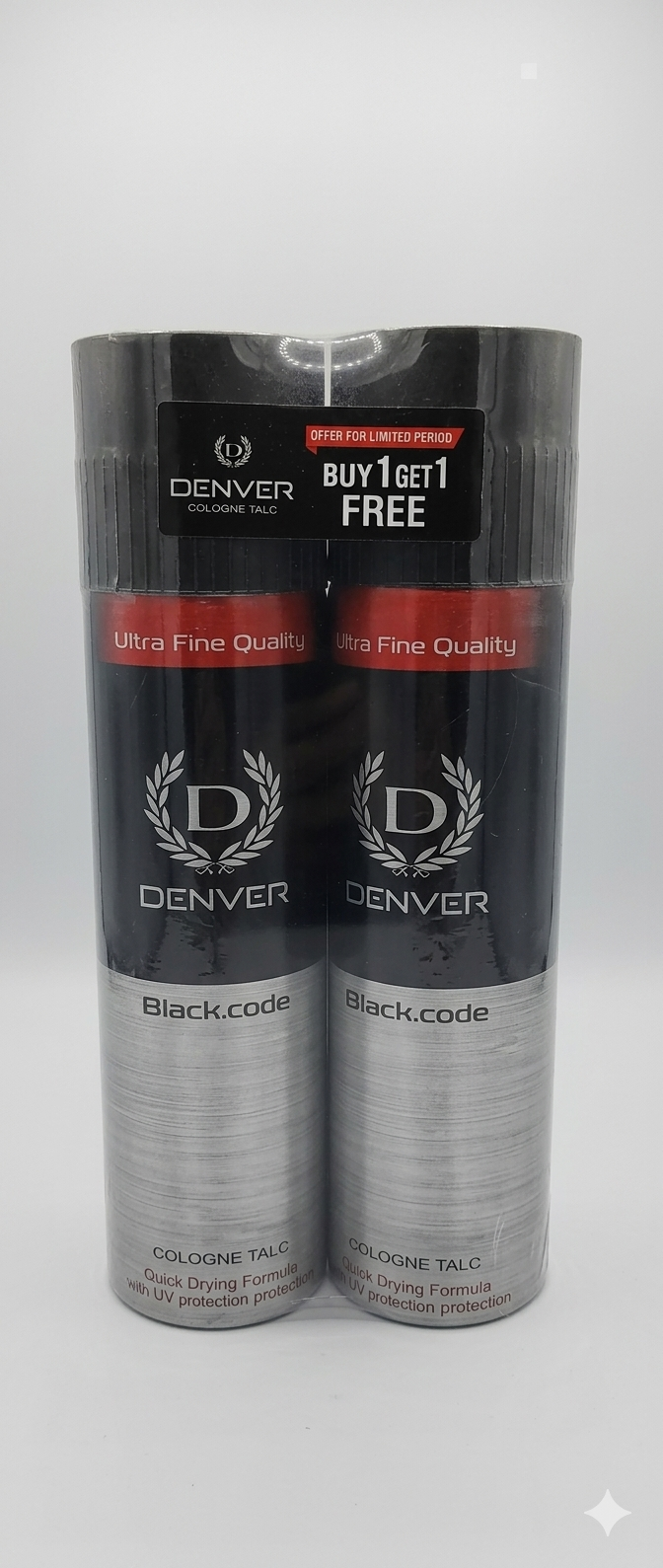 DENVER Black Code Premium Body Talc (300g+300g)
