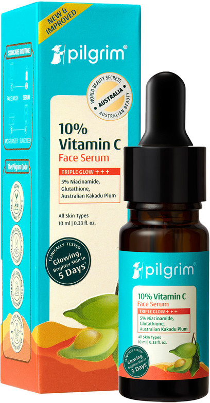 Pilgrim 10% Vitamin C Face Serum for Oily Skin|Men & Women|Skin Brightening (25ml)