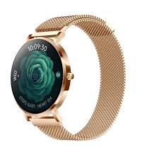 NoiseFit Diva 2 smartwatch in a rose gold metallic finish.