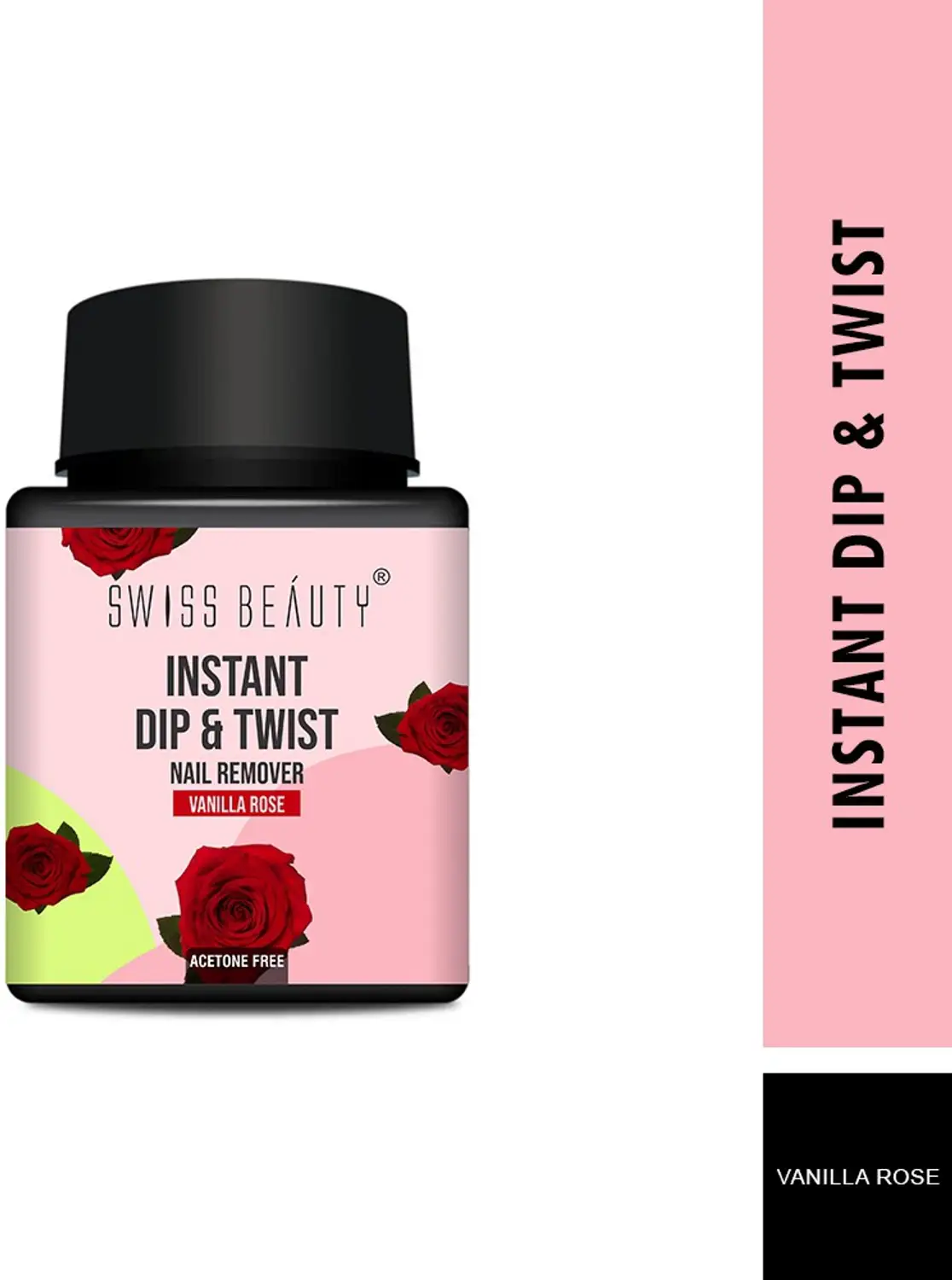 Swiss Beauty Instant Dip & Twist Nail Paint Remover in the Vanilla Rose variant.