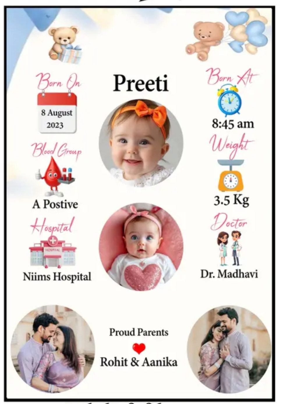 New Born Baby Photo frame