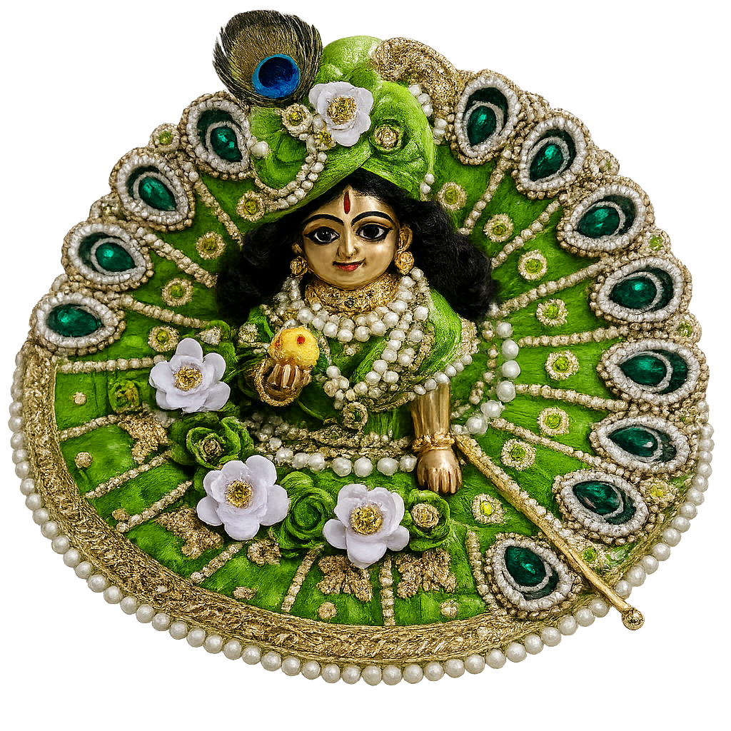Ladoo Gopal Net Poshak (dress) in green.