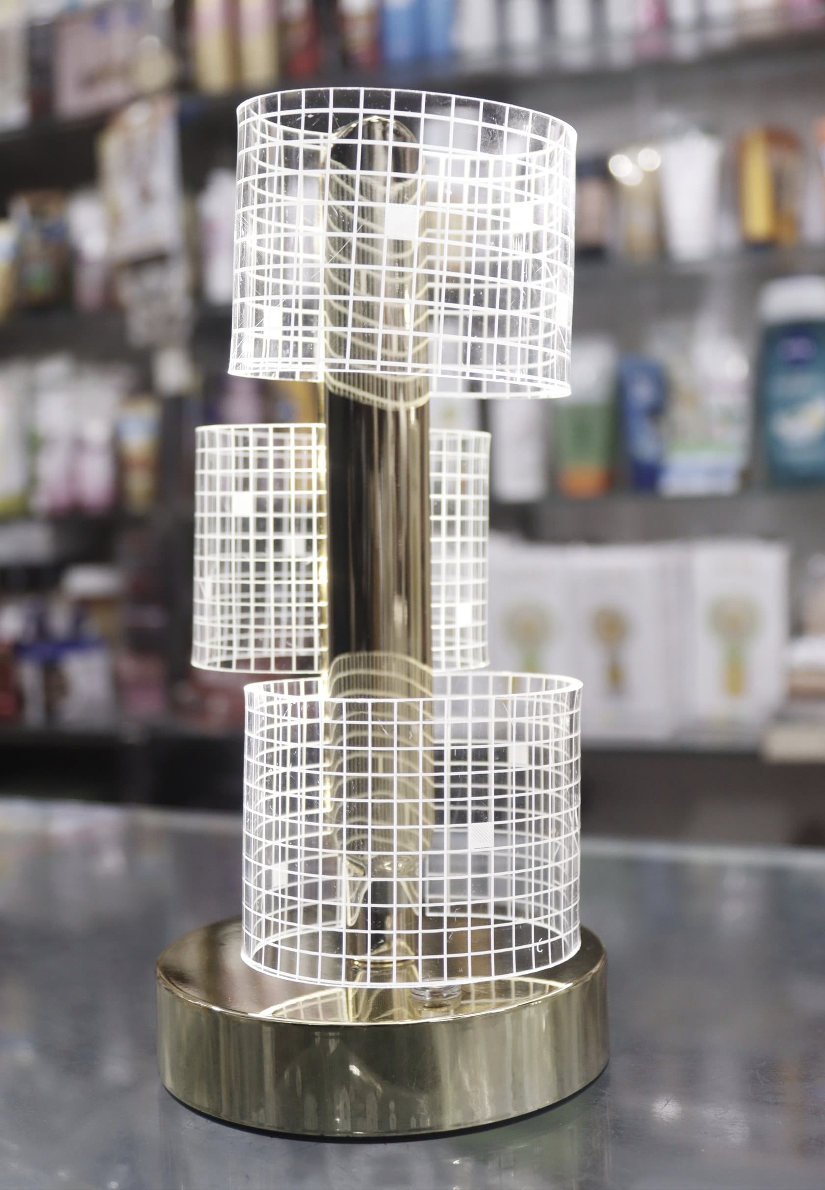 Lexton 8 Inch Acrylic Column Touch Sensor LED Table Lamp with 3 Light Modes | Rechargeable Decorative Lamp for Bedroom, Living Room, Office & Home Decor